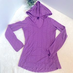 Prana purple lavender pull over cover up swim long sleeve shirt size Sma…